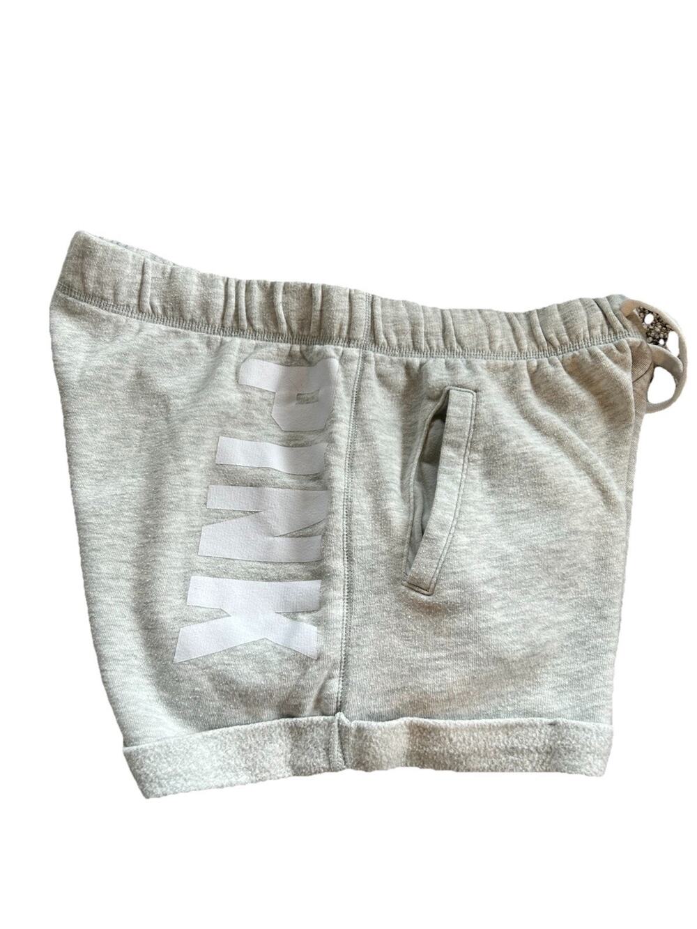 Victoria’s Secret VS Pink Size S Sweatshorts boyfriend Shorts Light Gray E26
